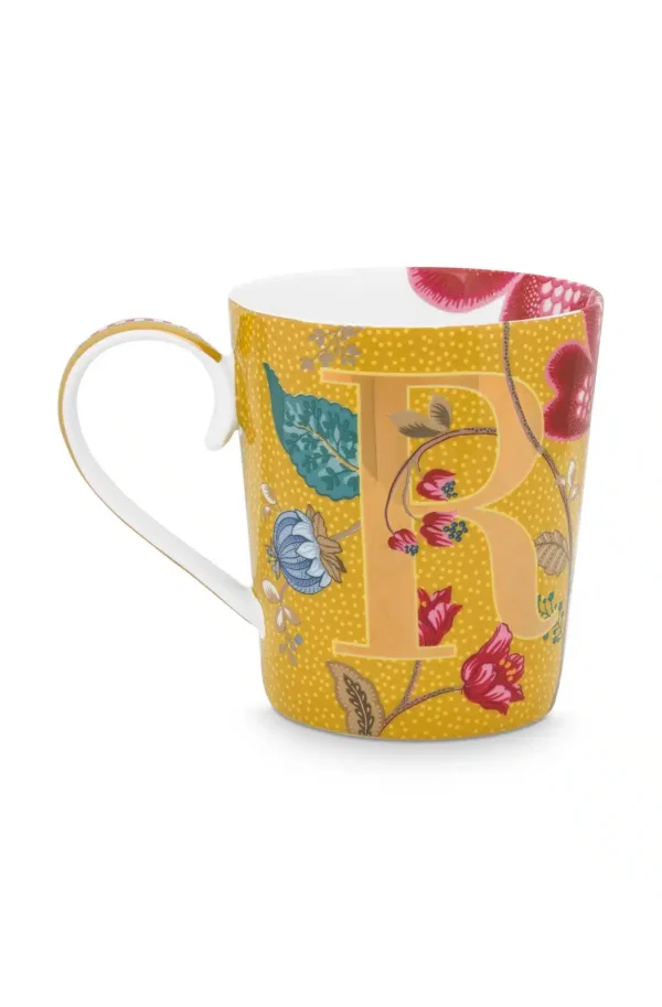 Κούπα Letter "R" Pip Studio “Blushing Birds Yellow” – 350 ml