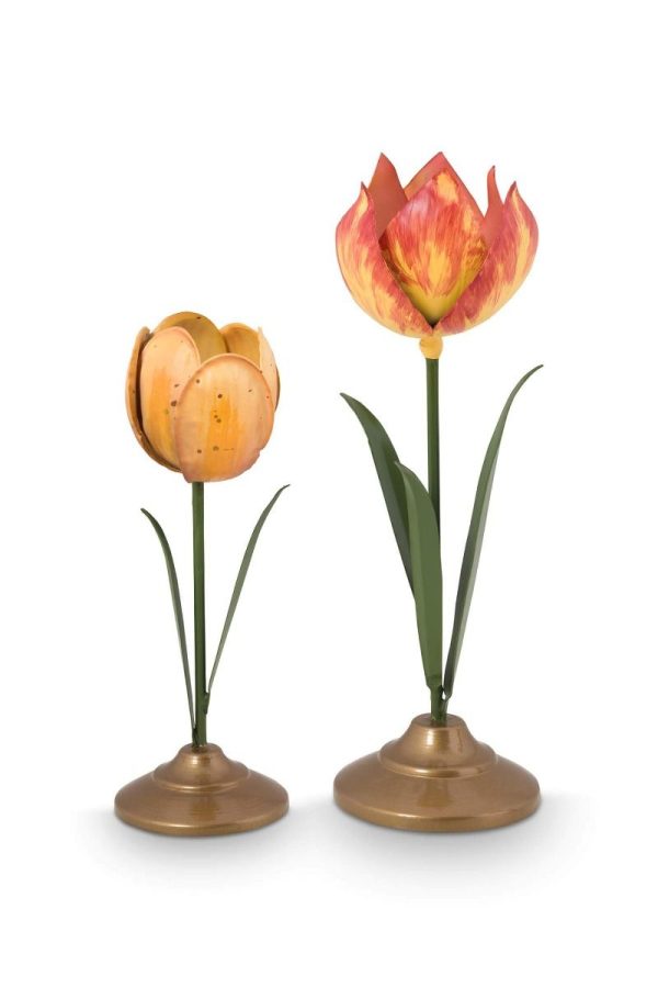 Σετ 2 Κηροστάτες Pip Studio “Tulip” – Κίτρινο, 26 cm