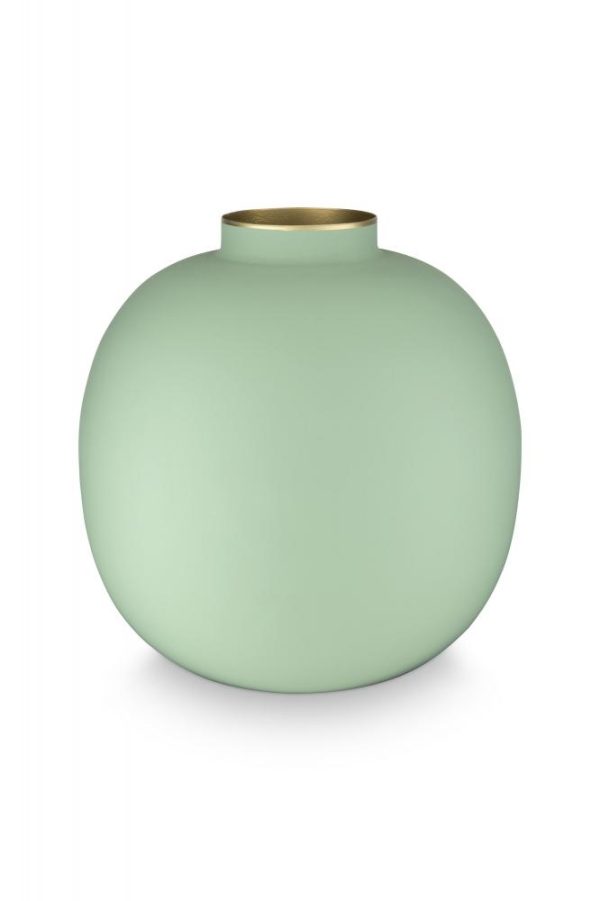Μεταλλικό Βάζο Pip Studio “Matt Bright Green” – Διάμετρος 23 cm