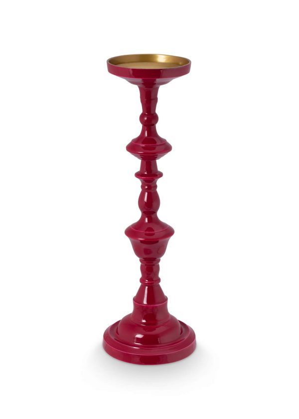 Μεγάλος Μεταλλικός Κηροστάτης Pip Studio “Metal Dark Pink” – 46 cm