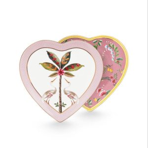 Σετ 2 Πιάτα Pip Studio “La Majorelle Pink” – Καρδιά 21,5 cm